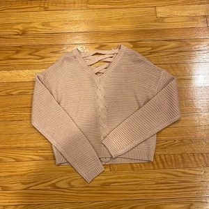 Blush Pink Derek Heart Sweater Juniors
